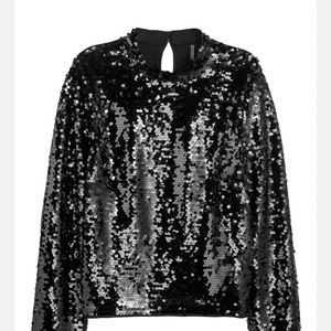 Black sparkle sequin top